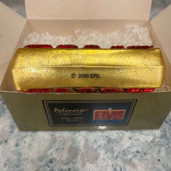 Elvis Red & Gold Christmas Ornament From The Polonaise Collection Kurt S. Adler - Picture 4 of 6